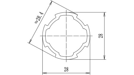 黃色基礎(chǔ)鋁管尺寸圖