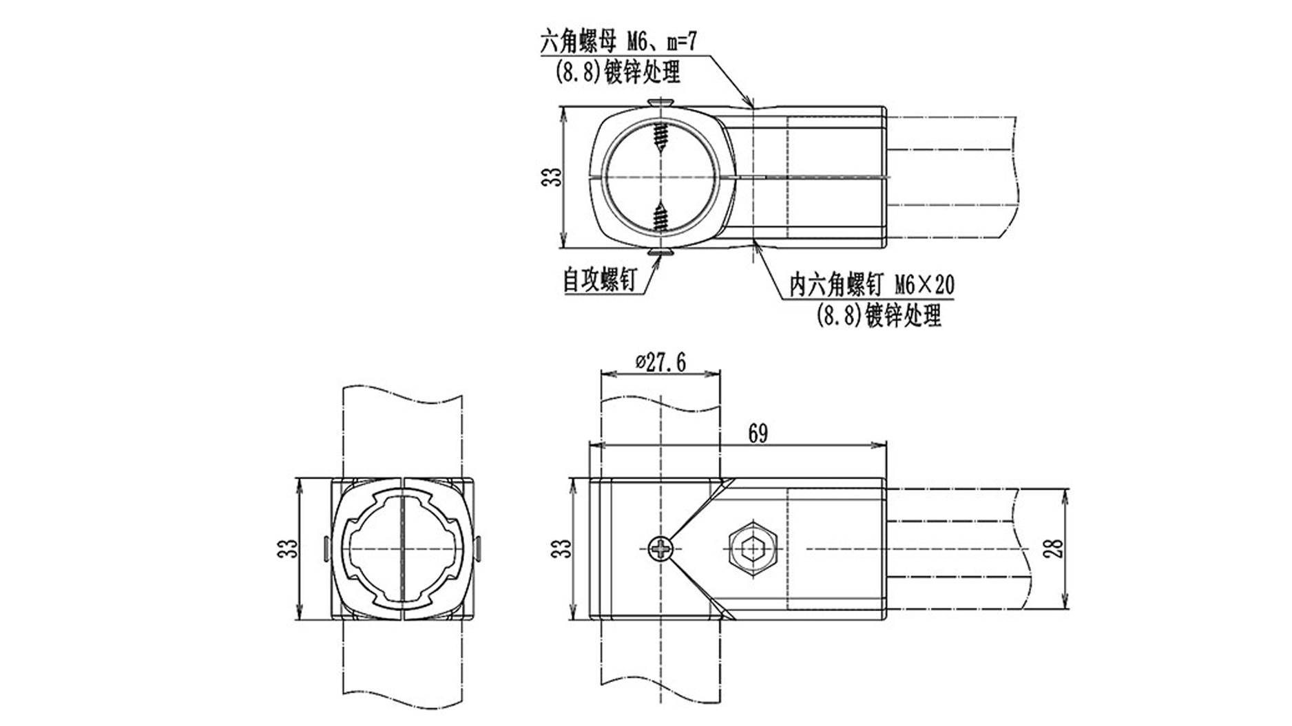 外抱共用直接頭B尺寸