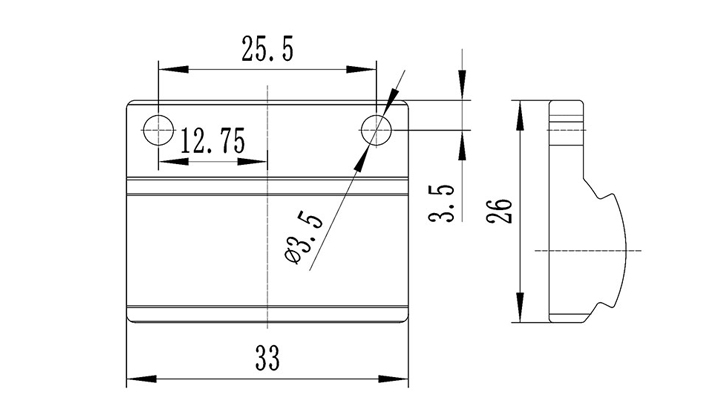 光電開關(guān)連接件尺寸