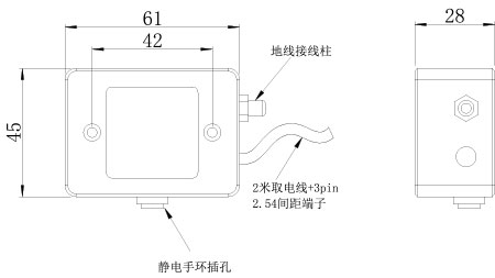 靜電監控系統組件尺寸