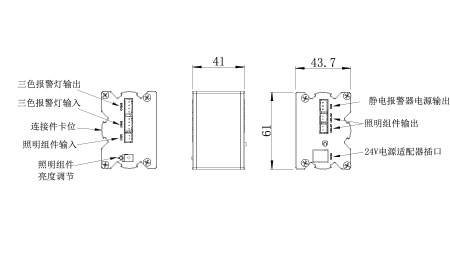 24V電源控制模組尺寸