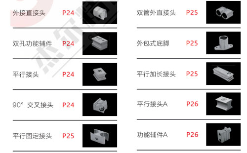 鋁合金第三代精益管連接件|配件規(guī)格大全