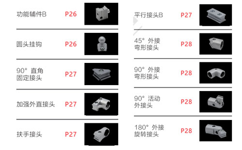 鋁合金第三代精益管連接件|配件規(guī)格大全